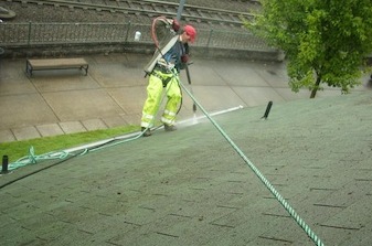 Monte the owner is roof cleaning in portland